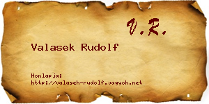 Valasek Rudolf névjegykártya